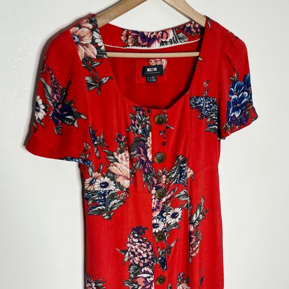 Maeve By Anthropologie Women's Caldwell Button Down Dress Size 0 Red Floral - Picture 4 of 12
